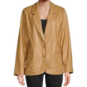 Revolve x BCBGeneration Faux Leather Boyfriend Blazer in Tan